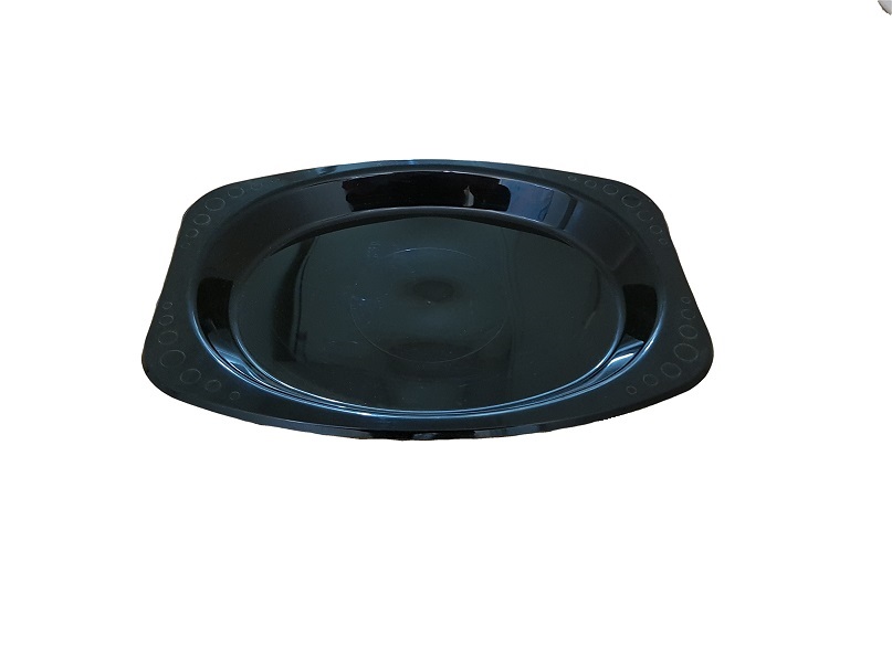 Black oval plastic plate image