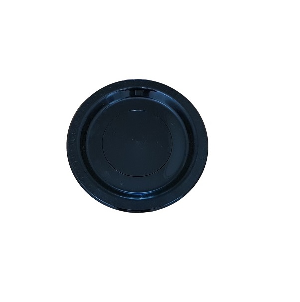Black round plastic plate image