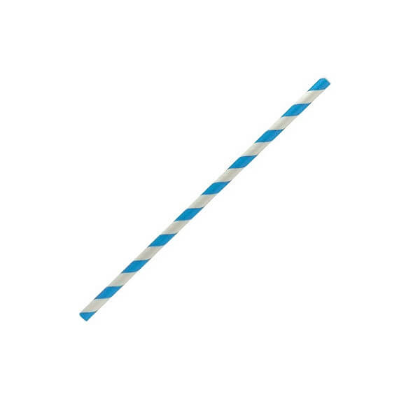 Blue stripe regular paper straws image