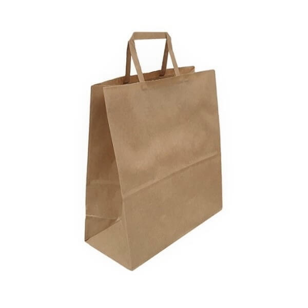 Brown Paper Bag Flat Paper Handle image