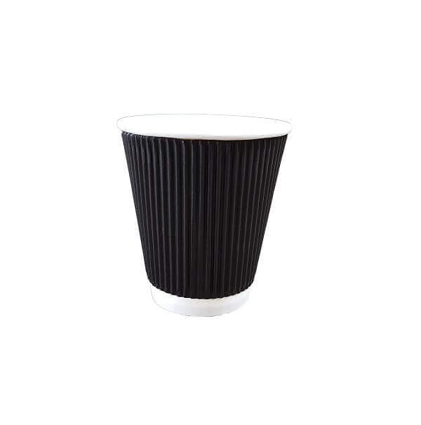 Triple wall ripple black paper cup image