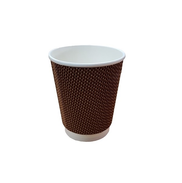Triple wall ripple brown print paper cup image