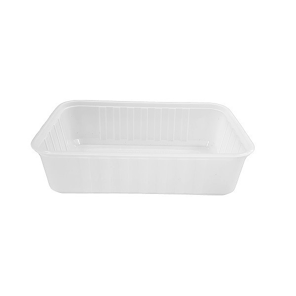 Ribbed plastic PP clear rectangle containers - Freezer grade image