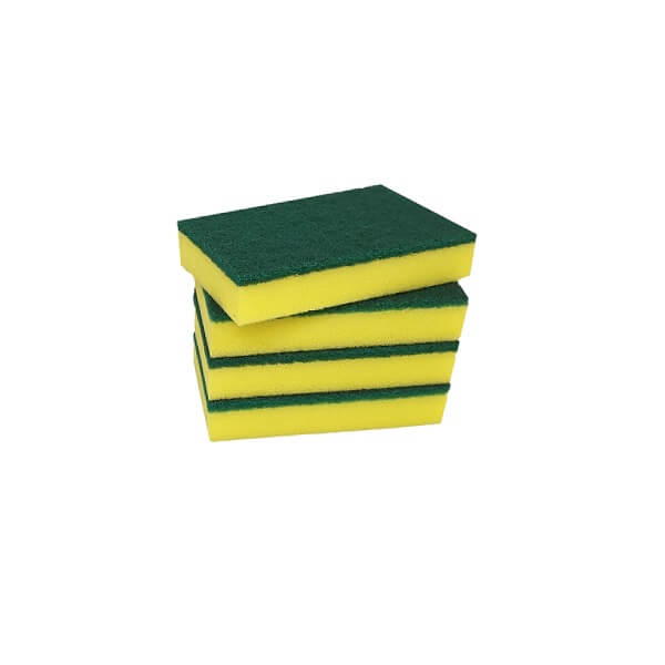 Green and yellow scourer sponge image