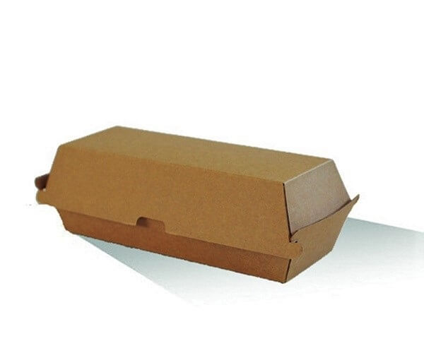 Hot Dog Box - Brown corrugated cardboard image