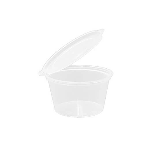 Plastic PP Sauce Container with Hinged Lid image