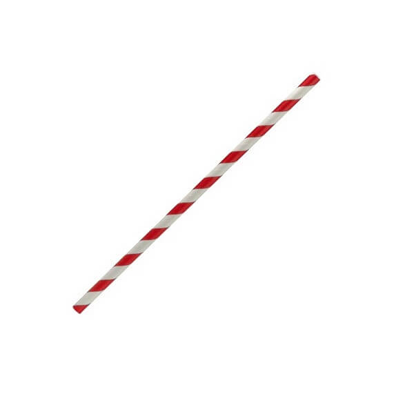 Red stripe regular paper straws image