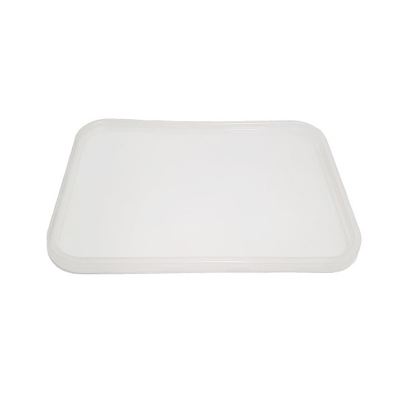Ribbed plastic PP clear rectangle lids - Freezer grade image