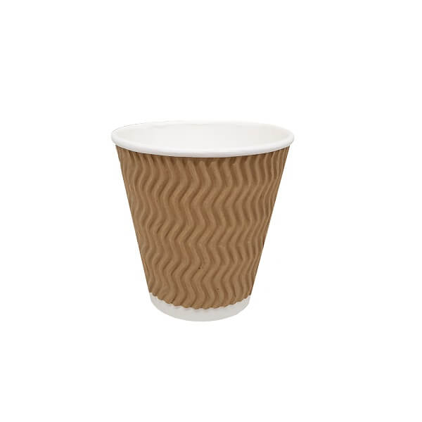 Triple wall uni wave brown paper cup image