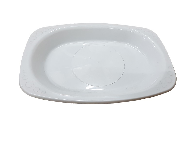 White oval plastic plate image