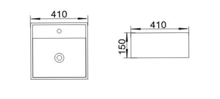 Best BM BA440 Square Counter Top Basin With Overflow