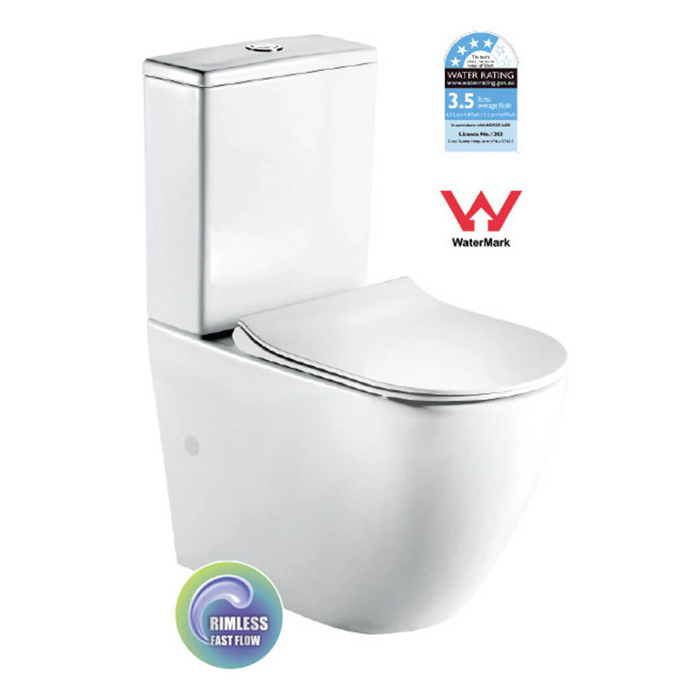 Best BM Dublin Back To Wall Rimless Toilet Suite image