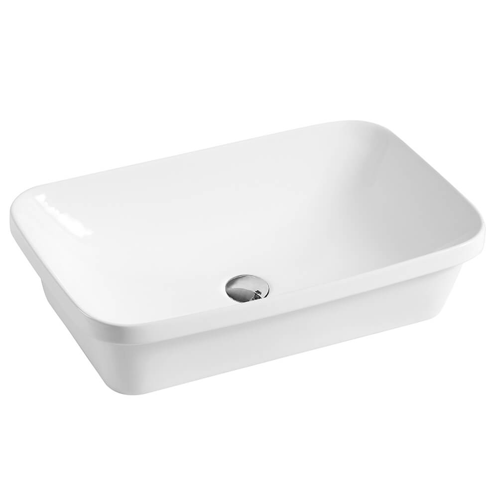 ECT Global WB6038S Curved Rectangular Half Insert Basin With No Overflow image