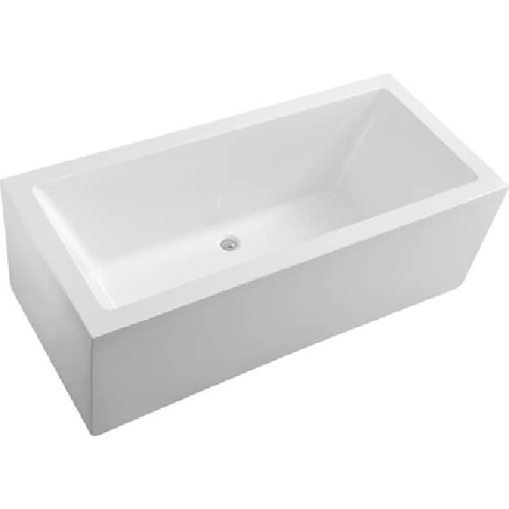 Gloss White Acrylic Bacini Rectangular Free Standing Bathtub image