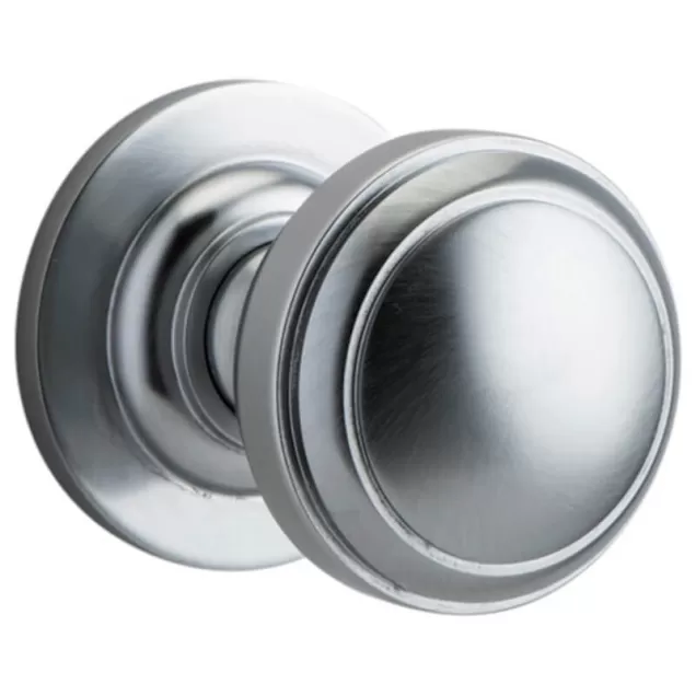 Knob Set with 45mm Backset Rebated Euro Mortice Lock, Double Cylinder and Pair of Escutcheons
