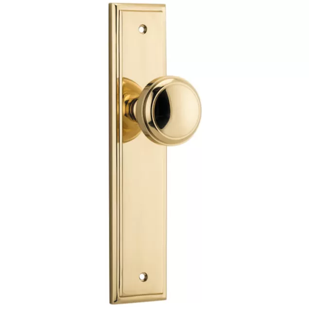 Knob on Stepped Euro Plate with 60mm Backset Euro Mortice Lock, Double Cylinder.