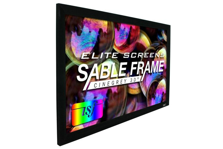 120" FIXED FRAME 169 SILVER PROJECTOR SCREEN CINEGREY 3D - SABLE FRAME 3D image