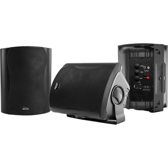 CLASS5AW BLACK PAIR 2-WAY 40W CLASS D AMP IN & OUTDOOR ACTIVE SPEAKERS WITH STANDBY image