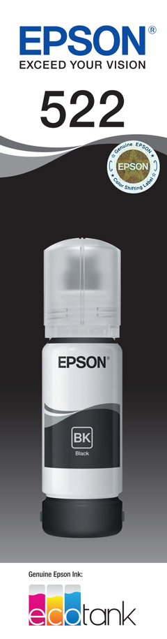 EPSON 522 BLACK INK BOTTLE FOR ECOTANK ET-2710 image