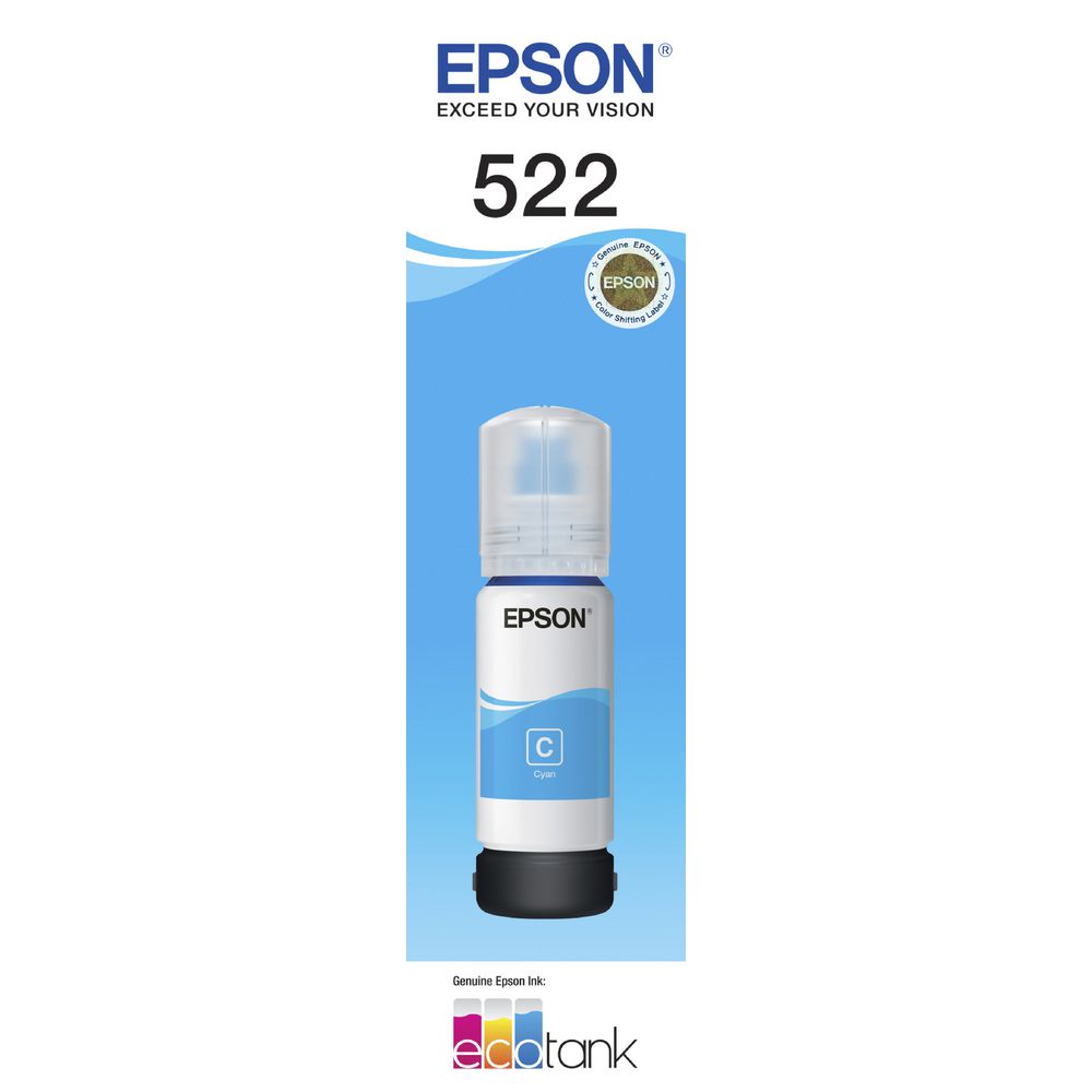 EPSON 522 CYAN INK BOTTLE FOR ECOTANK ET-2710 image