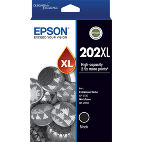 EPSON C13T02P192 202XL BLACK INK FOR XP-5100 WF-2860 image