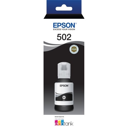 EPSON ECOTANK T502 BLACK INK BOTTLE ECO TANK ET-2700 ET-2750 ET-3700 ET-4750 image
