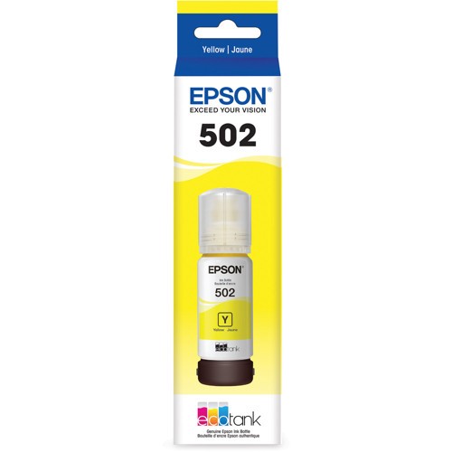 EPSON ECOTANK T502 YELLOW INK BOTTLE ECO TANK ET-2700 ET-2750 ET-3700 ET-4750 image