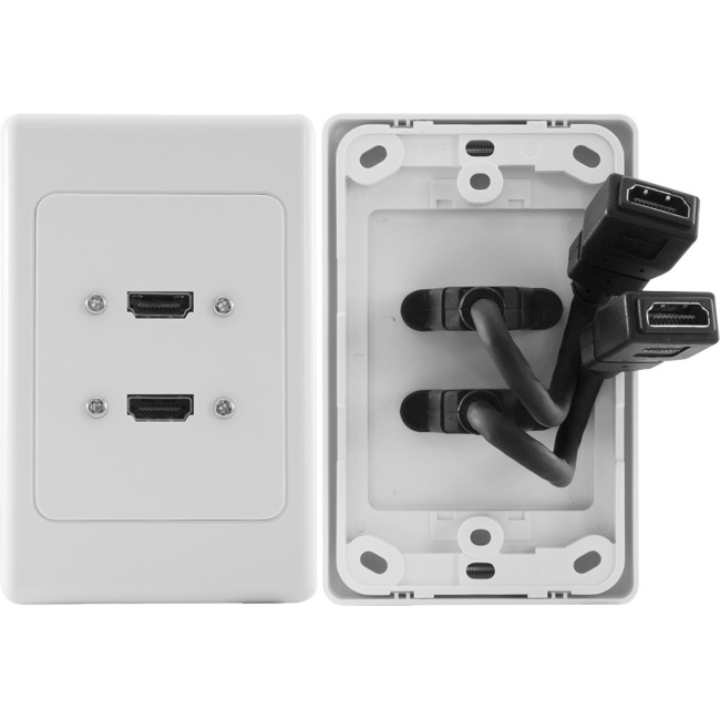 HDMI DUAL WALL PLATE WITH FLEXIBLE REAR SOCKET image