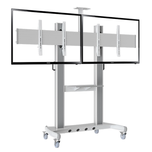 HEIGHT ADJUSTABLE TROLLEY FOR TV SCREEN SIZE 40"-65" MAX 136.4KG - WHITE image