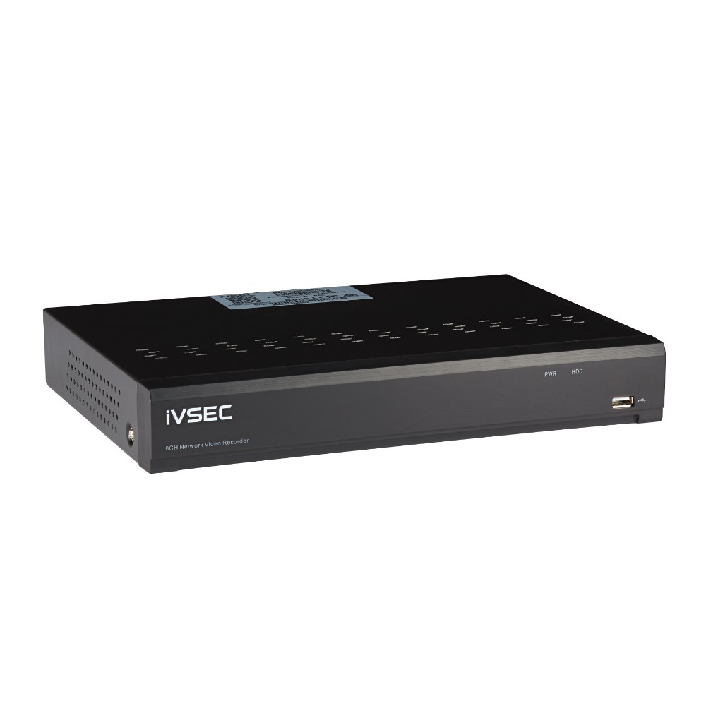 IVSEC NR308XC NVR 8 CHANNELS 12MP 8 EPOE PORTS 1 BAYS H265 4K HDMI IVS image
