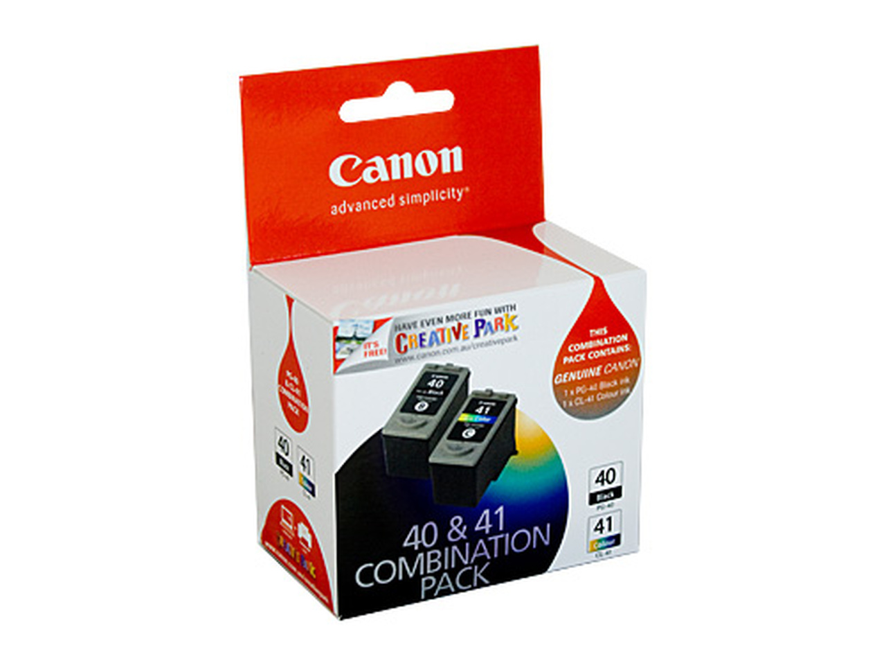 TWIN COMBINATION PACK 1X PG40 BLACK INK CART; 1X CL41 FINE COLOUR INK CART image