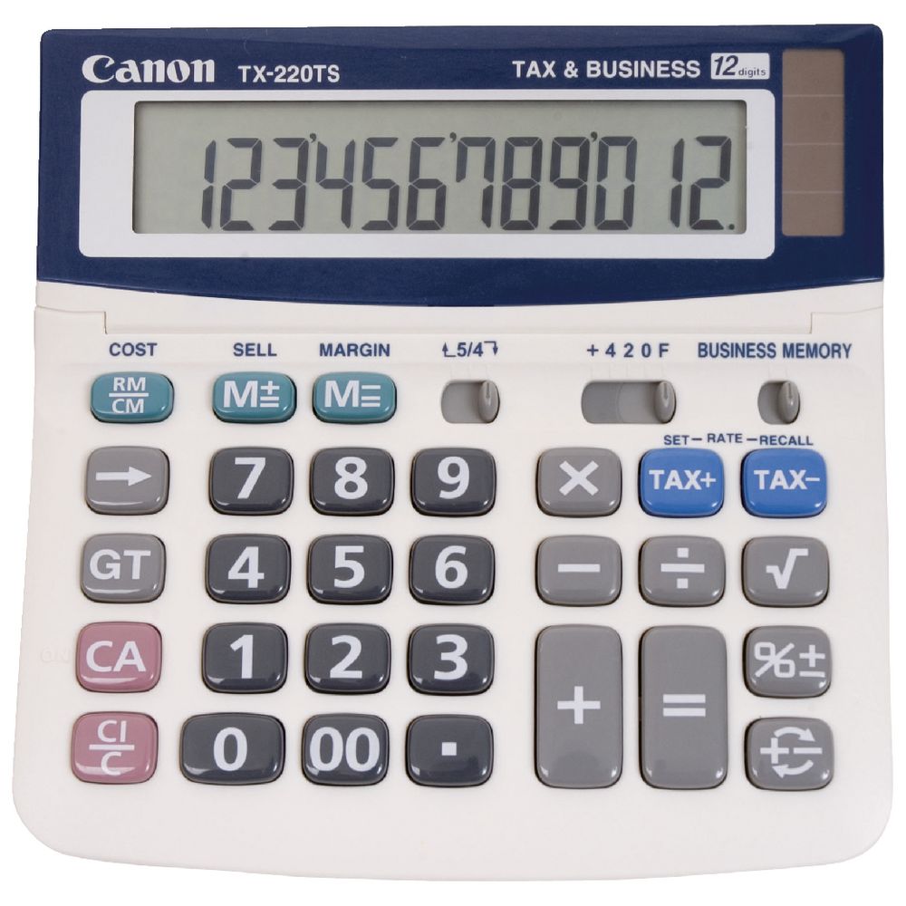 TX220TS 12 DIGIT DUAL POWER TAX BUSINESS FUNCTION ADJUSTABLE DISPLAY image
