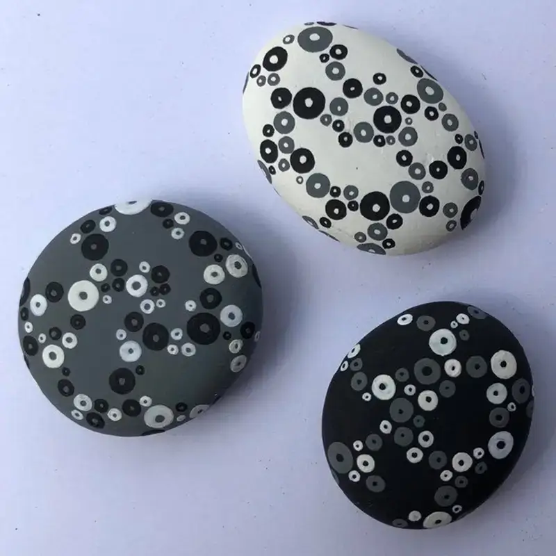 Set of Stones, Bubbles, Grey,Black and White image