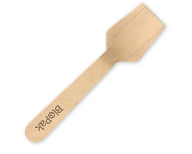 10cm Wood Ice Cream Spoon image