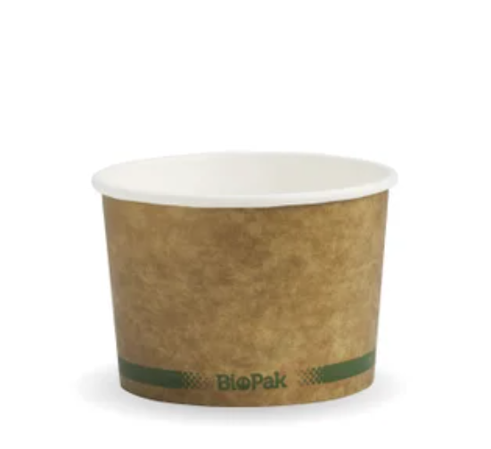 8oz BioBowl Kraft Green Strip image