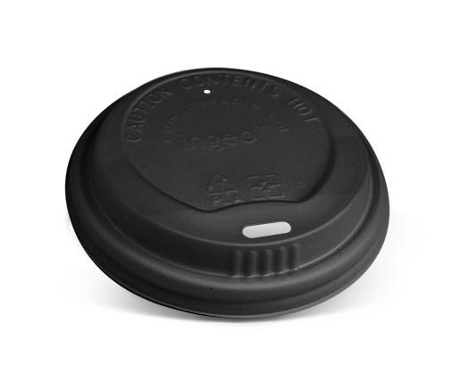 CPLA Compostable Lids - Black - 8/12/16oz image