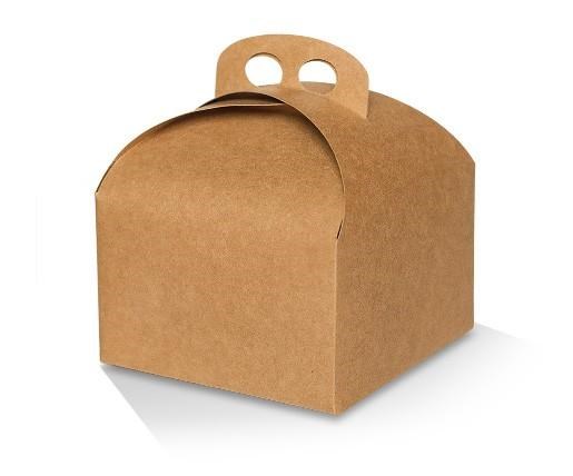 Kraft Cake Box - Large / With handle 155x155x102 mm image