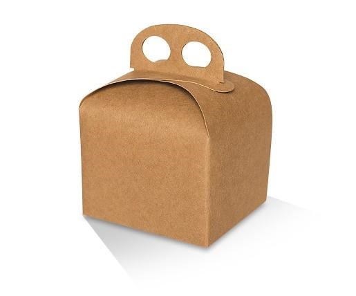 Kraft Cake Box - Small / With handle 100x95x89mm image