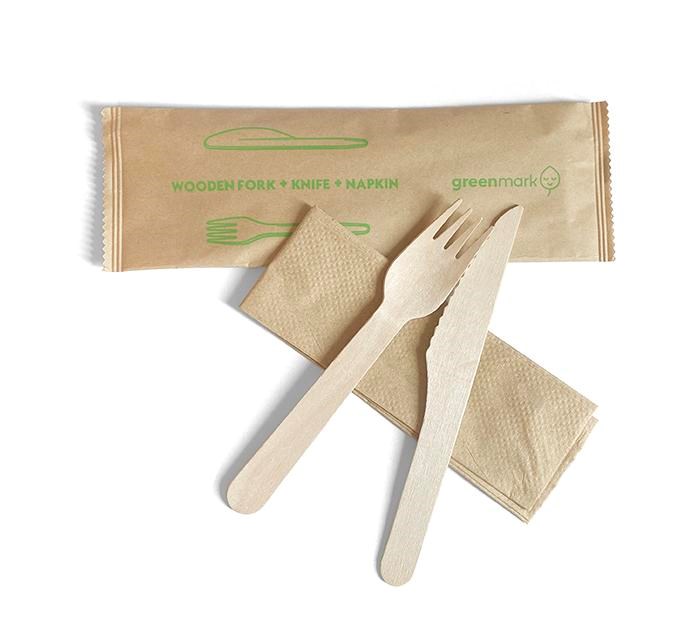 Wooden Fork Knife Napkin Set 400set/ctn image